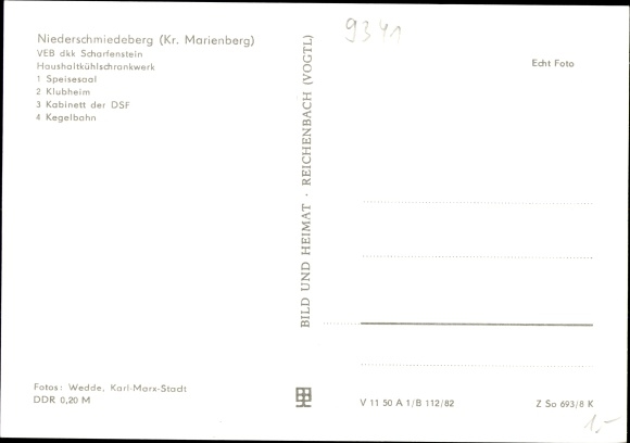 Ak Niederschmiedeberg Großrückerswalde, VEB dkk Scharfenstein, bowlingbaan