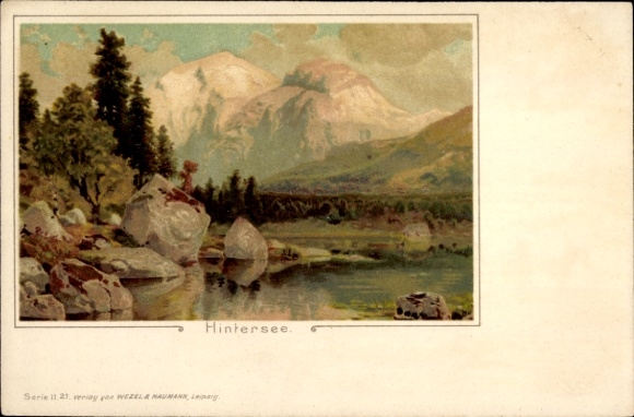litho Ramsau in Berchtesgadener Land Opper-Beieren, Hintersee