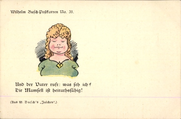 Artist Postcard Busch, W., Child, And the father calls: what do I see..., Julchen