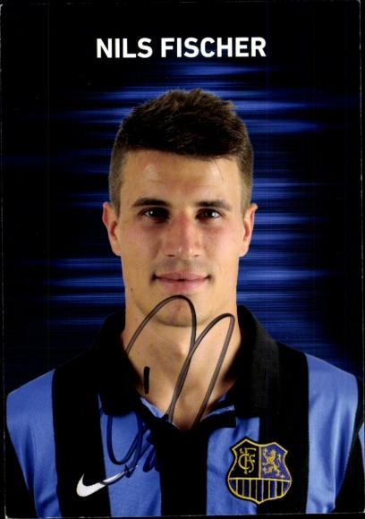 Autograph card footballer Nils Fischer, 1. FC Saarbrücken, autograph