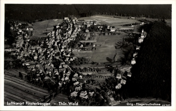 Postcard Finsterbergen Friedrichroda in the Thuringian Forest, aerial photograph