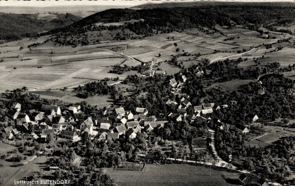 Postcard Eutendorf Gaildorf am Kocher Württemberg, aerial photograph
