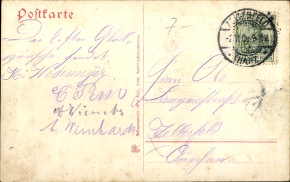 Passepartout Postcard Clausthal Zellerfeld in the Upper Harz, general view, Harz cheese, cheese dome