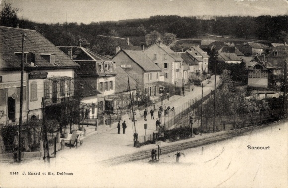 KP Boncourt Canton Jura, odcinek drogowy, przejazd kolejowy