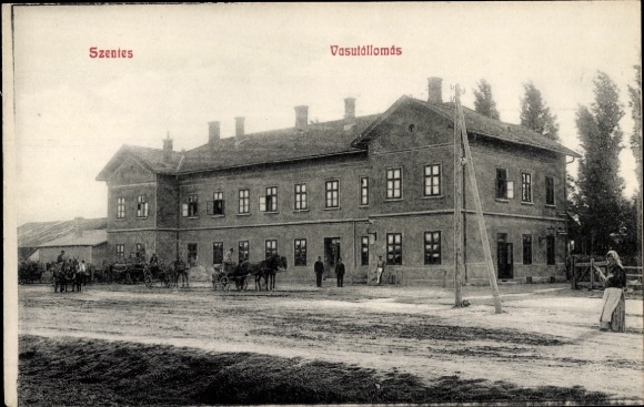 Postcard Szentes Hungary, Vasutallomas