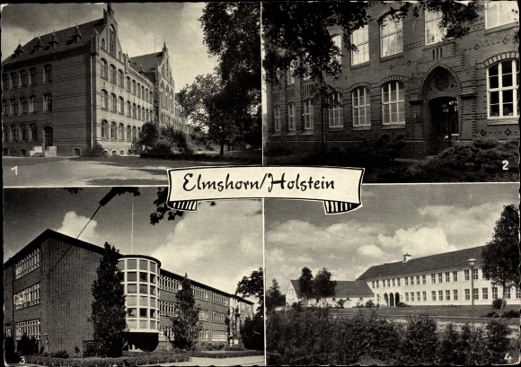 Ak Elmshorn in Holstein, uitzicht op Bismarck middelbare school, E. Brandstrom Lyceum, middelbare school