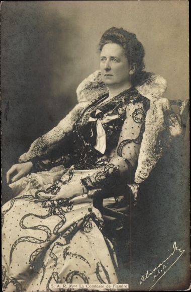 Postcard SAR Madame La Comtesse de Flandre, Maria Luiza Hohenzollern-Sigmaringen