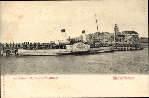 Ak Blankenberghe Blankenberge Westflandern, Ausflugsdampfer Nelson
