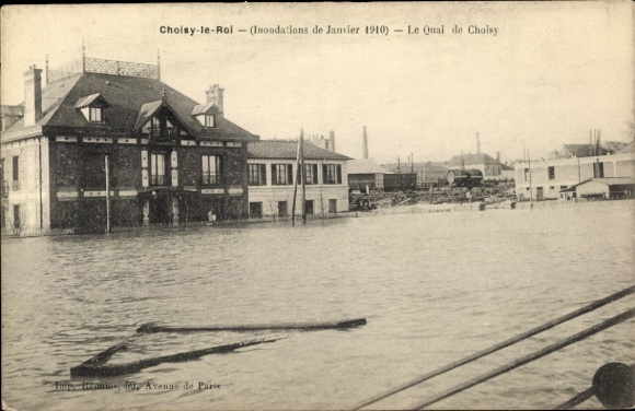 PC Choisy le Roi Val de Marne, Quai de Choisy, flood January 1910