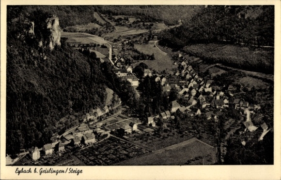 Postcard Eybach Geislingen an der Steige, aerial photograph
