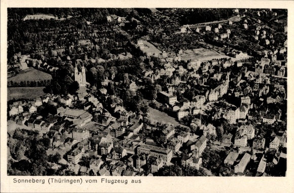 Postcard Sonneberg in Thuringia, aerial photograph