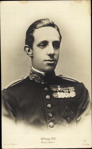 Ak, król Hiszpanii Alfonso XIII, portret, GG Co 2423