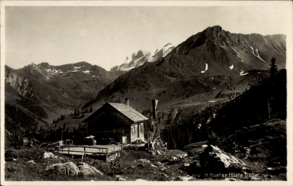 Postcard Vandans Vorarlberg, Heinrich Hueter Hut