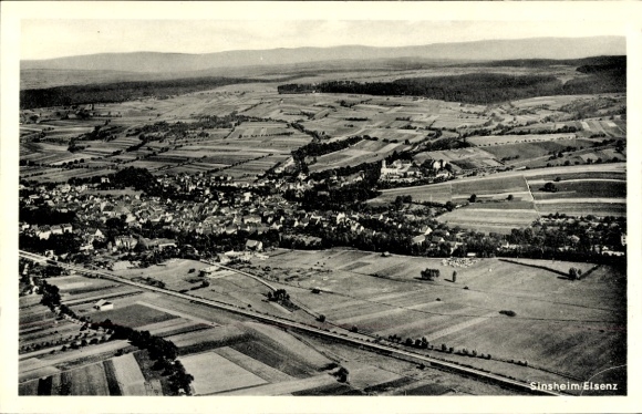 Postcard Sinsheim an der Elsenz Baden, aerial photograph