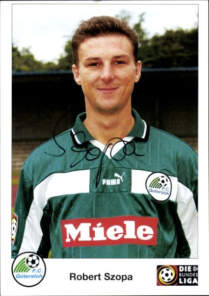 Autogrammkarte Fußballer Robert Szopa, FC Gütersloh, Autogramm