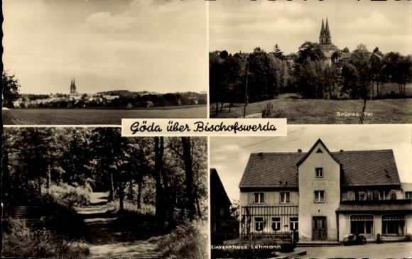 Ak Göda in Oberlausitz, algemeen beeld, Groene Vallei, Lehmann Inn