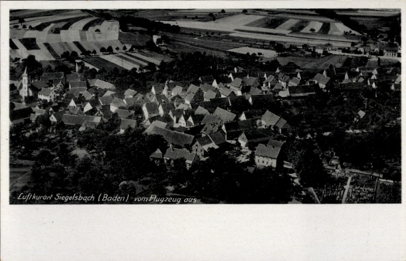 Postcard Siegelsbach in Baden, aerial photograph