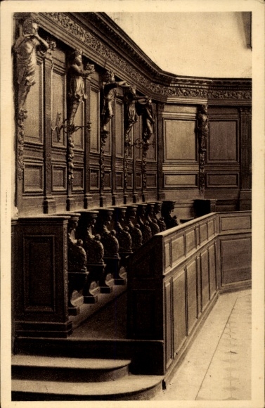 Ak Nancy Meurthe et Moselle, Holzverkleidung, Statuen, Kirchenbank,  Église des Cordeliers