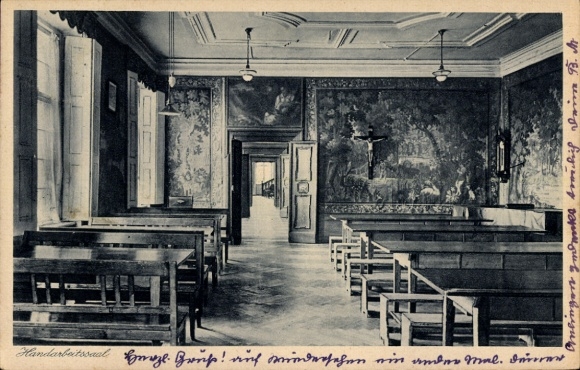 Ak Zangberg in Oberbayern, Erziehungs-Institut St. Joseph der Salesianerinnen, Handarbeitssaal
