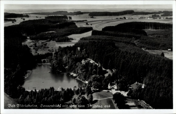 Ak Bad Wörishofen im Unterallgäu, Fliegeraufnahme, Sonnenbüchl vom See