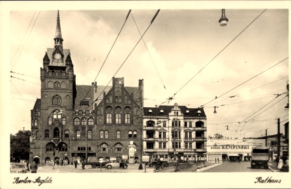 Postcard Berlin Steglitz, Town Hall