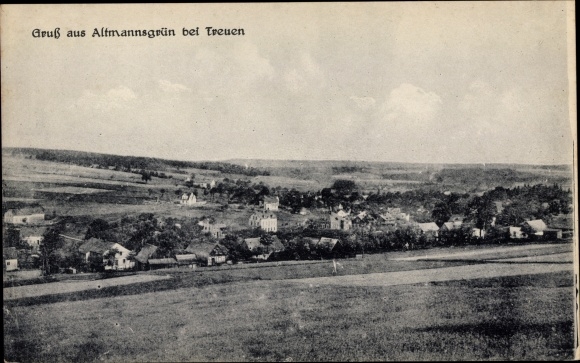 Postcard Altmannsgrün Treuen in the Vogtland, view of the town