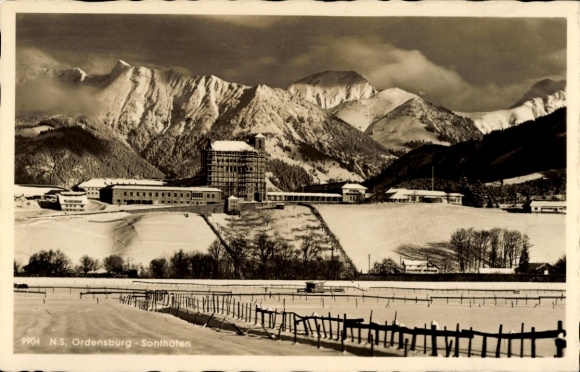 Postcard Sonthofen in the Oberallgäu Swabia, NS-Ordensburg, general view