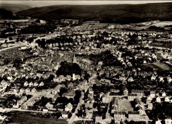 Postcard Michelstadt in the Odenwald, aerial view of Odenwald, residential areas, landscape