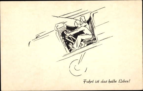 Artist PC Grote, Hermann, Quax the break pilot, driving is half the life