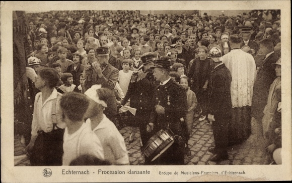 PC Echternach Luxembourg, dance procession, musicians
