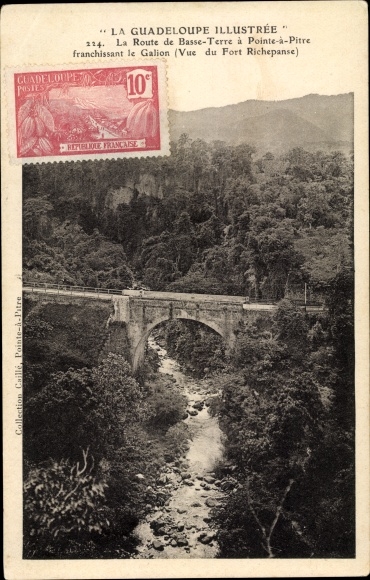 KP Guadeloupe, La Route de Basse Terre do Pointe a Pitre, le Galion, Vue du Fort Richepanse