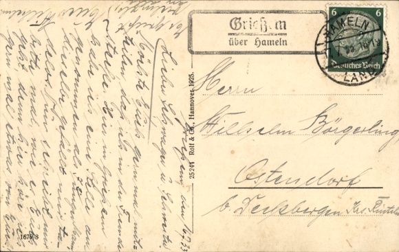 Postcard Grießem Aerzen in the Weserbergland, inn, total view