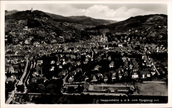 Ak Heppenheim an der Bergstraße, Fliegeraufnahme