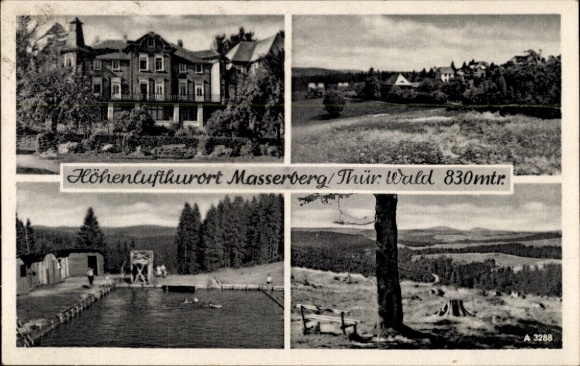 Postcard Masserberg in Thuringia, high altitude health resort Thür Wald 830mtr