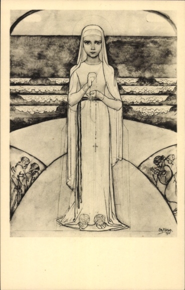 Artist Postcard Toorop, J., Holy Virgin of Lourdes