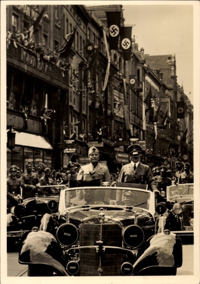 KP Monachium Bawaria, Benito Mussolini, Führer i kanclerz Rzeszy Adolf Hitler, spotkanie państwowe 1940