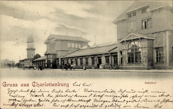 Ak Berlin Charlottenburg, Bahnhof Straßenseite