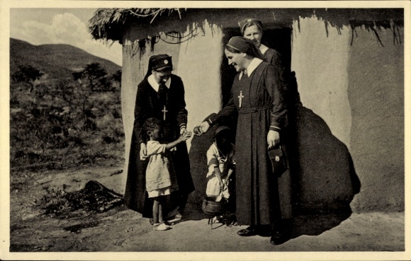 Postcard Schoenstatt Sisters of Mary, South Africa, Missionary Work, African Children