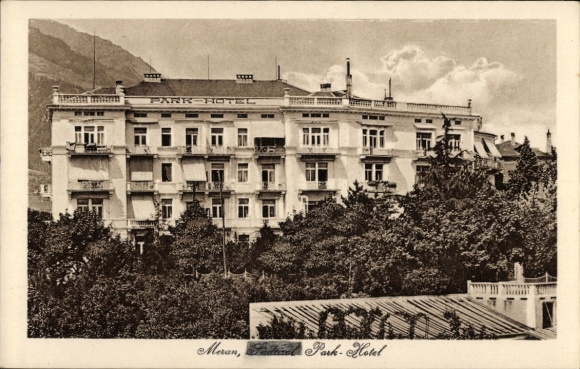 Postcard Meran Merano South Tyrol, Park-Hotel