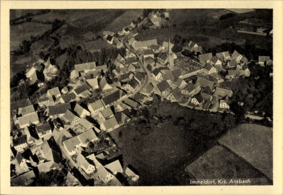 Postcard Immeldorf Lichtenau in Middle Franconia, aerial photograph