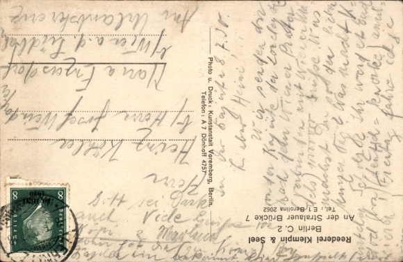 Statek parowy KP Loreley, widok wnętrza, stoły, firma spedycyjna Klempin & Seel