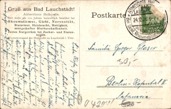 Postcard Bad Lauchstädt Saalekreis, well shipping of the healing spring, administration building, bottling rooms