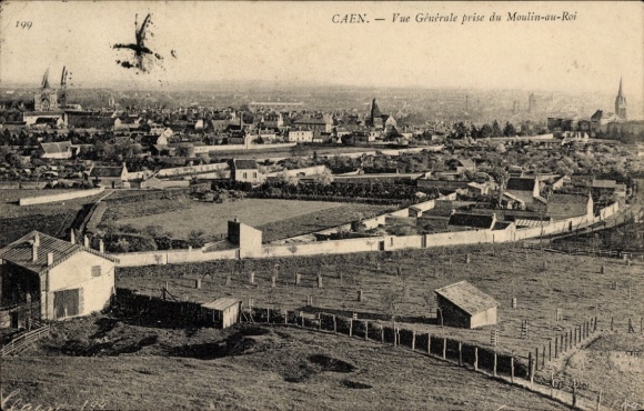 Ak Caen Calvados, Gesamtansicht, Moulin au Roi