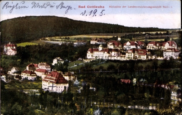 Ak Bad Gottleuba in Saksen, landschap met gebouwen, sanatorium, gekleurd