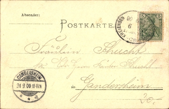 Chromo-Litho Echte Kalefeld in Lower Saxony, steam beer brewery and inn Gambrinus, owner Mrs. Meynig