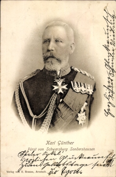 Ak Fürst Karl Günther von Schwarzburg-Sondershausen, Portrait