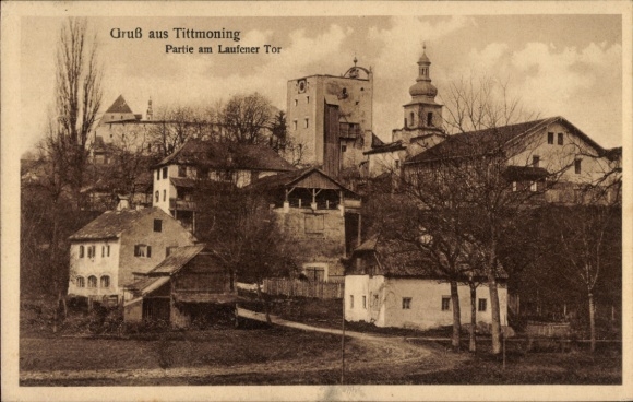 KP Tittmoning w Górnej Bawarii, Laufener Tor, domy, ścieżka