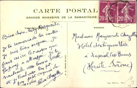 Artists Postcard Mallet, Beatrice, Le Camping, Children Camping, Campfire, Fried Fish