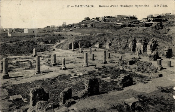 Ak Karthago Tunis Tunesien, Ruinen einer byzantinischen Basilika,  Stätte, ND Phot.