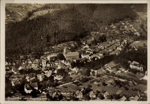 Ak Oppenau im Schwarzwald, Luftbild,  aus Flugzeug aufgenommen